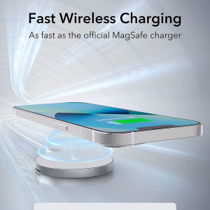 ESR - Wireless Charger HaloLock - MagSafe Compatible, with Kickstand - White - Img 4