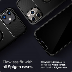 Folie protectie telefon iPhone 12 / 12 Pro - Spigen Glas.TR Slim - Clear - Img 2