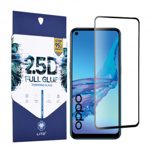 Folie protectie telefon Oppo a53 4G / A53s 4G - Lito 2.5D FullGlue Glass - Black - Img 1