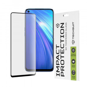 Folie protectie telefon Realme 6 / 6s - Techsuit 111D Full Cover / Full Glue Glass - Black - Img 1