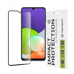 Folie protectie telefon Samsung Galaxy A22 4G / M22 4G - Techsuit 111D Full Cover / Full Glue Glass - Black - Img 1