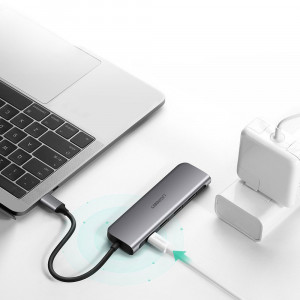 Hub Type-C la 3xUSB 3.0, HDMI, Type-C PD100W, 4k@30Hz - Ugreen (50209) - Gray - Img 4