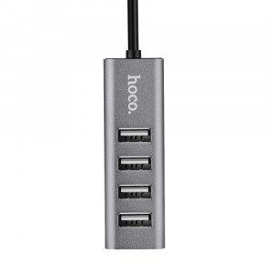 Hub USB la 4x USB 2.0, 480Mbps, 5V - Hoco (HB1) - Tarnish - Img 3
