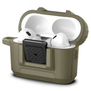 Husa pentru Apple AirPods Pro 1 / 2 - Spigen Lock Fit - Vintage Khaki - Img 3