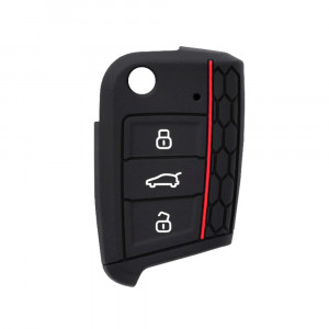 Husa pentru cheie VW Polo, Jetta 4, T-Roc/Skoda/Seat - Techsuit Car Key Case (2001.01) - Red - Img 1