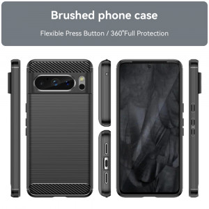 Husa telefon Google Pixel 8 Pro - Techsuit Carbon Silicone - Black - Img 2