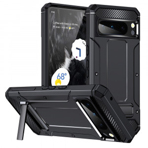 Husa telefon Google Pixel 8 Pro - Techsuit Hybrid Armor Kickstand - Black - Img 1
