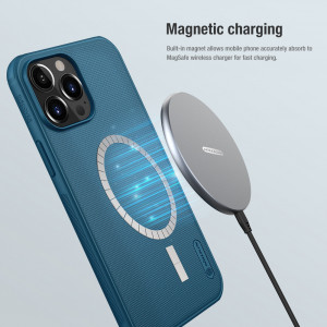Husa telefon iPhone 13 Pro - Nillkin Super Frosted Shield Pro Magnetic - Blue - Img 2