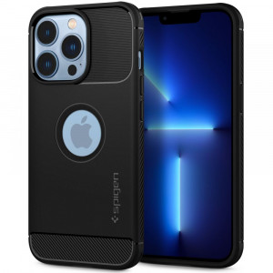 Husa telefon iPhone 13 Pro - Spigen Rugged Armor - Black - Img 1