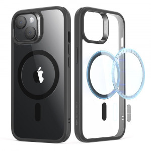 Husa telefon iPhone 15 - ESR Classic Hybrid HaloLock - Clear Black - Img 1