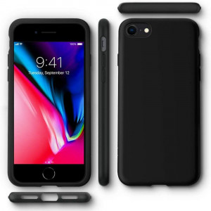 Husa telefon iPhone 7 / 8 / SE 2 / SE 3 - Spigen Liquid Crystal - Black - Img 2