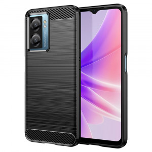 Husa telefon Oppo A77 - Techsuit Carbon Silicone - Black - Img 1