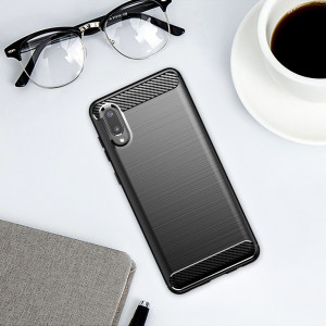 Husa telefon Samsung Galaxy A02 / M02 - Techsuit Carbon Silicone - Black - Img 4