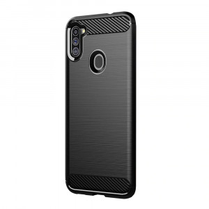 Husa telefon Samsung Galaxy A11 - Techsuit Carbon Silicone - Black - Img 4