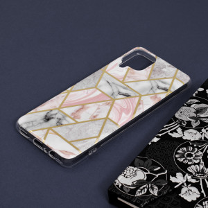 Husa telefon Samsung Galaxy A12 / A12 Nacho - Techsuit Marble Series - Pink Hex - Img 4