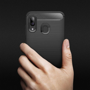 Husa telefon Samsung Galaxy A40 - Techsuit Carbon Silicone - Black - Img 3