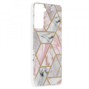 Husa telefon Samsung Galaxy S21 Plus 5G - Techsuit Marble Series - Pink Hex - Img 2