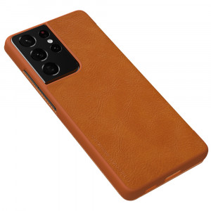 Husa telefon Samsung Galaxy S21 Ultra 5G - Nillkin QIN Leather Case - Brown - Img 3