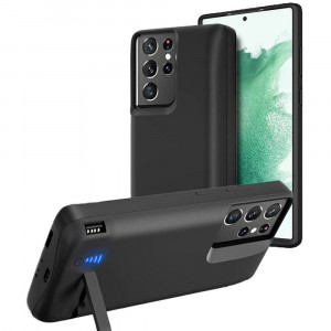 Husa telefon Samsung Galaxy S22 Ultra 5G cu Baterie de 5000mAh - Techsuit Power Pro - Black - Img 1