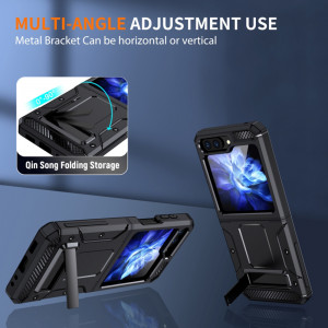 Husa telefon Samsung Galaxy Z Flip5 - Techsuit Hybrid Armor Kickstand - Green - Img 3