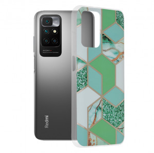 Husa telefon Xiaomi Redmi 10 2021 / Redmi 10 2022 - Techsuit Marble Series - Green Hex - Img 1