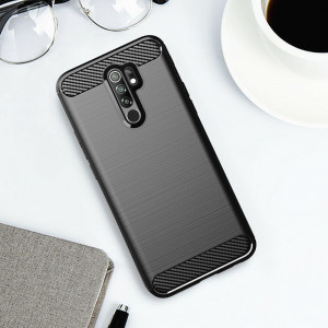 Husa telefon Xiaomi Redmi 9 - Techsuit Carbon Silicone - Black - Img 4