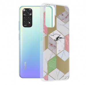 Husa telefon Xiaomi Redmi Note 11 / Note 11S - Techsuit Marble Series - Purple Hex - Img 1