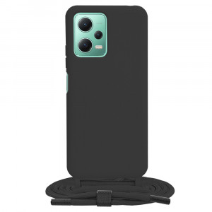 Husa telefon Xiaomi Redmi Note 12 5G / Poco X5 - Techsuit Crossbody Lanyard - Black - Img 1