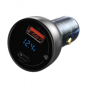 Incarcator Auto Type-C PD65W, USB QC4.0 - Baseus (CCKX-C0G) - Clear - Img 2