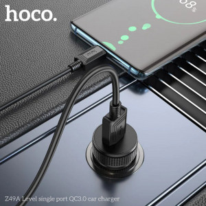Incarcator de Smartphone pentru Masina Fast Charging, 18W - Hoco (Z49A) - Metal Gray - Img 4