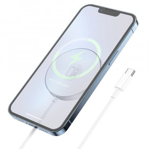 Incarcator fara Fir pentru Telefon, Apple Watch, Casti, 2A, 15W - Hoco (CW41) - White - Img 1