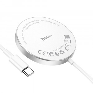 Incarcator fara Fir pentru Telefon, Apple Watch, Casti, 2A, 15W - Hoco (CW41) - White - Img 4