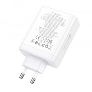 Incarcator pentru Priza USB, 3x Type-C, Fast Charging, 100W - Hoco Leader (N31) - White - Img 4