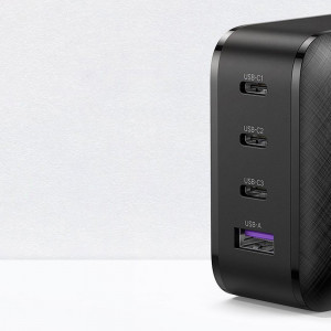 Incarcator Priza Fast Charge GaN x PD65W, 3x Type-C, USB - Ugreen (70774) - Black - Img 3