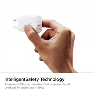 Incarcator Priza Type-C PD 20W, 3A - Spigen Power Arc (PE2009EU) - White - Img 4