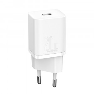 Incarcator Priza Type-C PD20W + Cablu Lightning - Baseus Super Si (TZCCSUP-B02) - White - Img 3