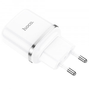 Incarcator Priza USB-A, 18W, 3A + Cablu Micro-USB 1m - Hoco Special (N3) - White - Img 3