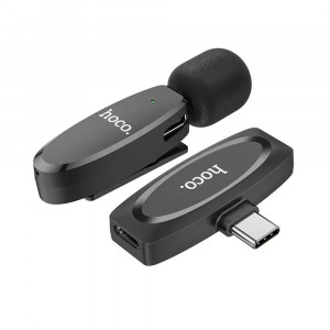 Microfon pentru Telefon cu Mufa Type-C 80mAh - Hoco Crystal (L15) - Black - Img 2