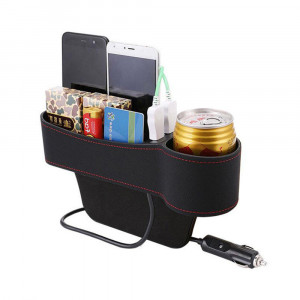 Organizator Auto cu Porturi 2 x USB - Techsuit (SGSB-01) - Black - Img 4