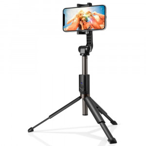 Selfie Stick Bluetooth - Spigen Tripod Mount (S540W) - Black - Img 1