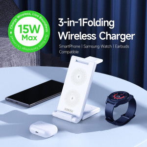 Statie Incarcare 15W pentu Telefon, Casti, Smartwatch - Duzzona (W10-A) - White - Img 2