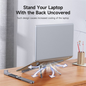 Suport Reglabil Stand pentru Laptop cu Diagonala 17.3" - Dux Ducis - Grey - Img 4