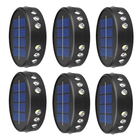 SET 6 LAMPI SOLARE ROTUNDE DE PERETE SAU SOL CU LED