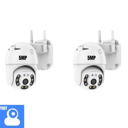 2 CAMERE SUPRAVEGHERE WIFI + CABLU UTP YIIOT 5MP LAH-YY-A6 + 2 CARD MEMORIE 32GB