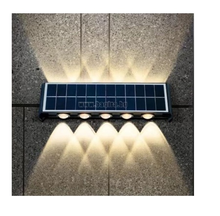 SET 4 LAMPI SOLARE BIDIRECTIONALE CU LUMINA SUS - JOS , 10 LED LUMINA ALB CALD SI RECE