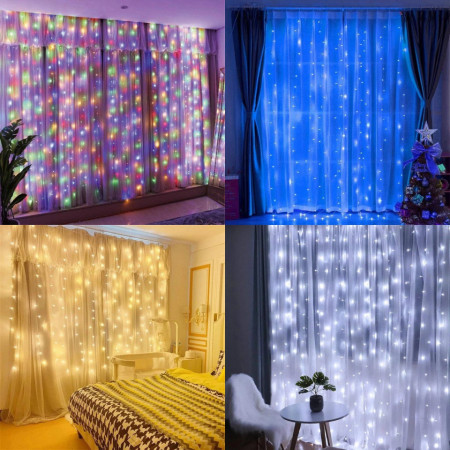 Instalatie 3x1m 132 LED Tip Ploaie Interconectabila Interior-exterior