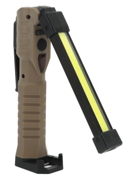 Lanterna LED COB pliabila, magnetica, 7 moduri, incarcare Type-C, 1200mAh, bej/negru