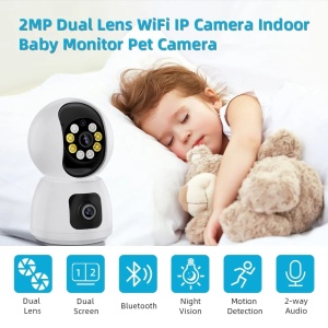 Baby Monitor camera supraveghere dubla 2 lentile 5 MP LAH-R11 ICSEE - Img 5