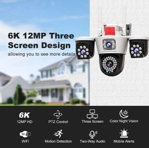 CAMERA SUPRAVEGHERE 4K 12MP CU 3 LENTILE + WIFI 5G + CABLU UTP - Img 2