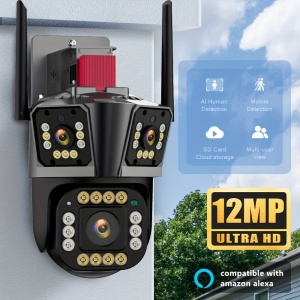 CAMERA SUPRAVEGHERE TRIPLA 9 MP WIFI + PORT UTP IPC360 HOME + CARD 32GB - Img 4